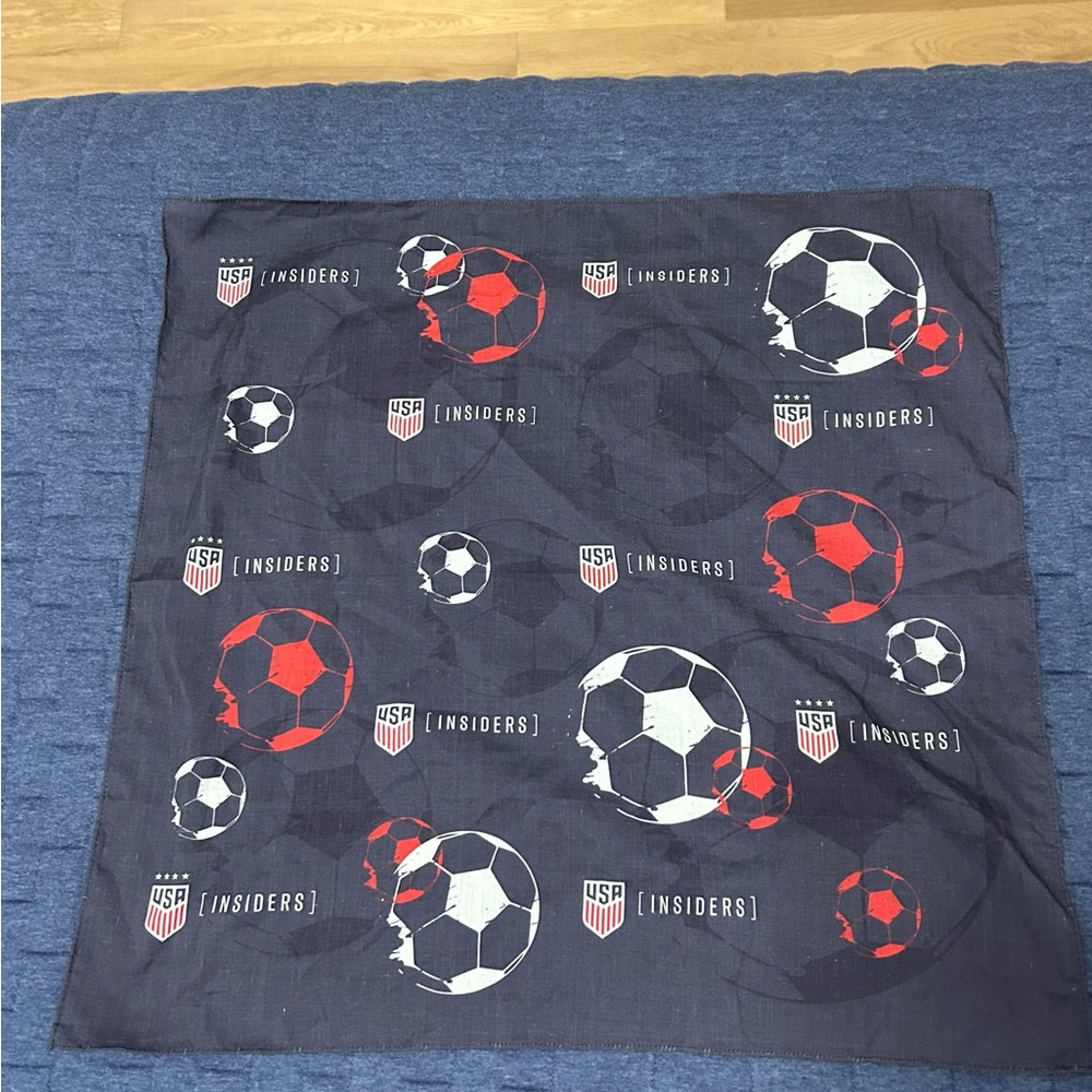 Soccer Themed Throw Towel - Red and Blue